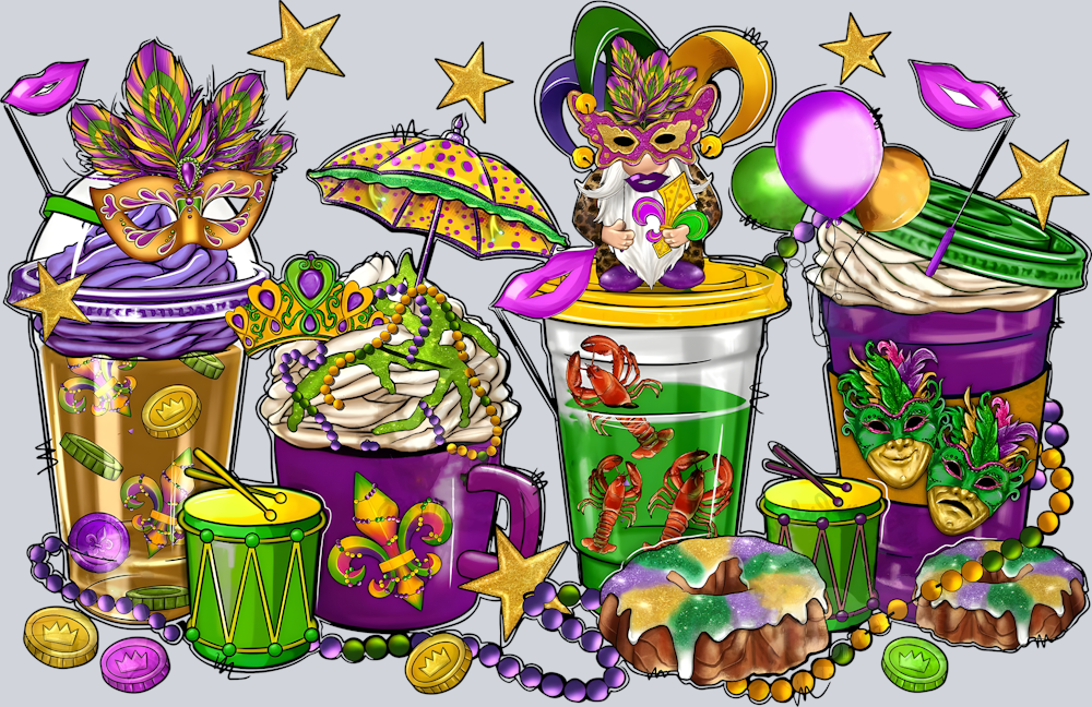 Mardi Gras Drinks - STK04037 (DTF Transfers)