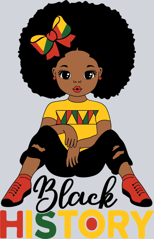 Black History Girl Sitting - STK00680 (DTF Transfers)