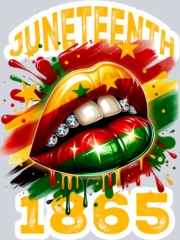 Juneteenth 1865 Lips White - STK03347 (DTF Transfers)