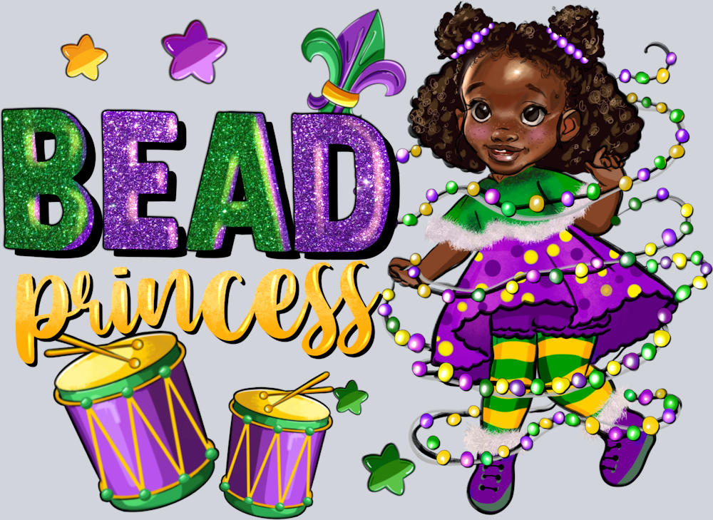 Mardi Gras Little Afro Girl - STK04073 (DTF Transfers)