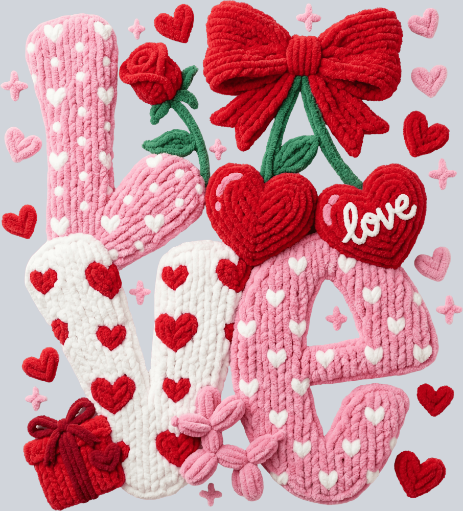 Love Faux Yarn 4 - STK07630 (DTF Transfers)