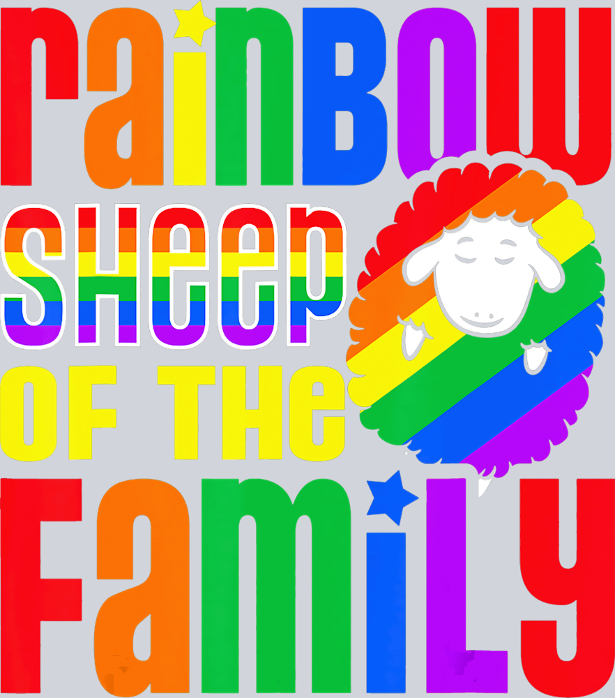 Rainbow Sheep Of The Family - STK05128 (DTF Transfers)