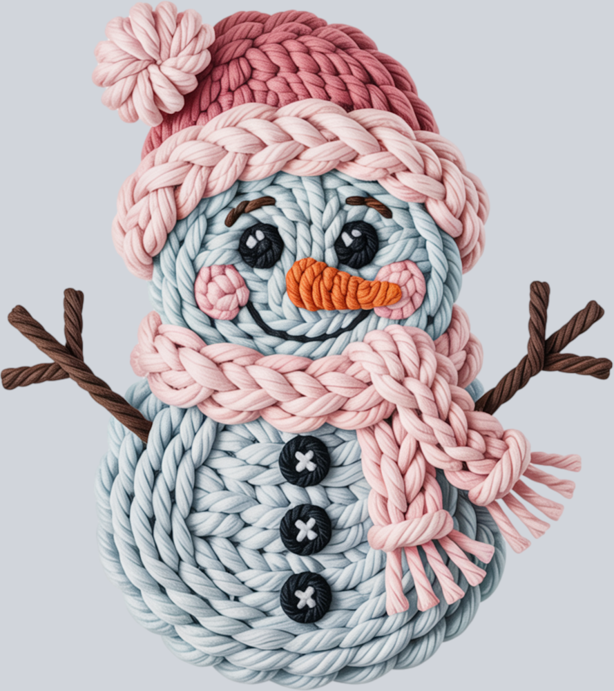 Faux Yarn Blue Snowman - STK07483 (DTF Transfers)