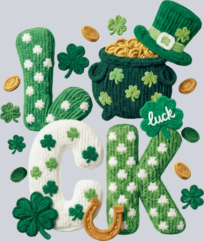 St. Patricks Luck Faux Yarn - STK07765 (DTF Transfers)
