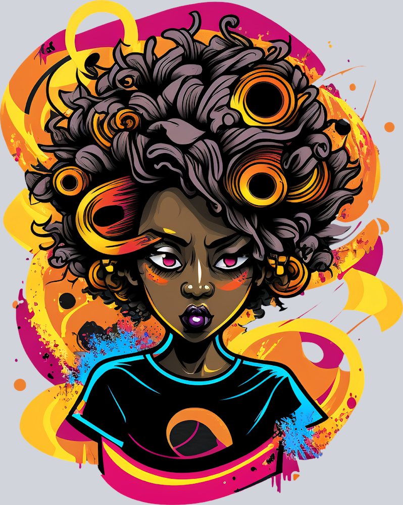 Black Woman Fired Up - STK00974 (DTF Transfers)