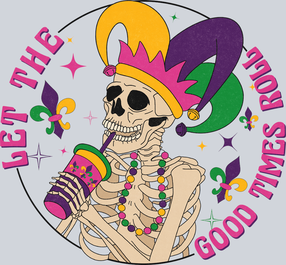Skeleton Let The Good Times Roll - STK05501 (DTF Transfers)