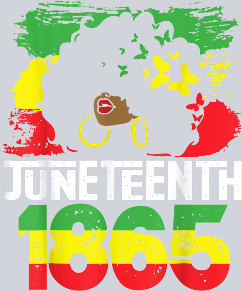 Juneteenth 1865 Afro Girl With Butterflies - STK03341 (DTF Transfers)