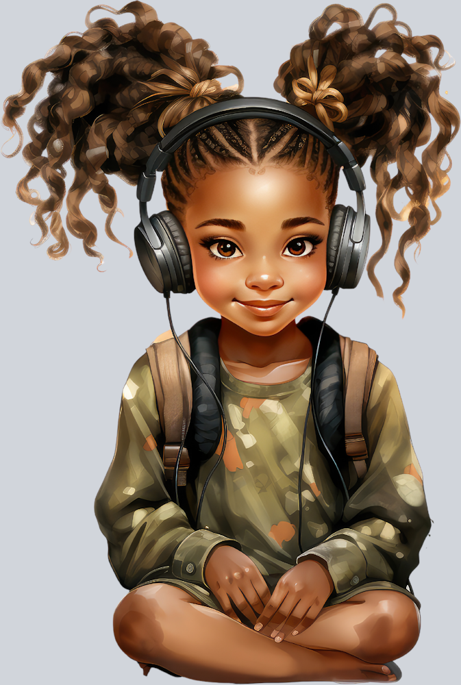 Cute Black Girl Back To School 16 - STK01551 (DTF Transfers)
