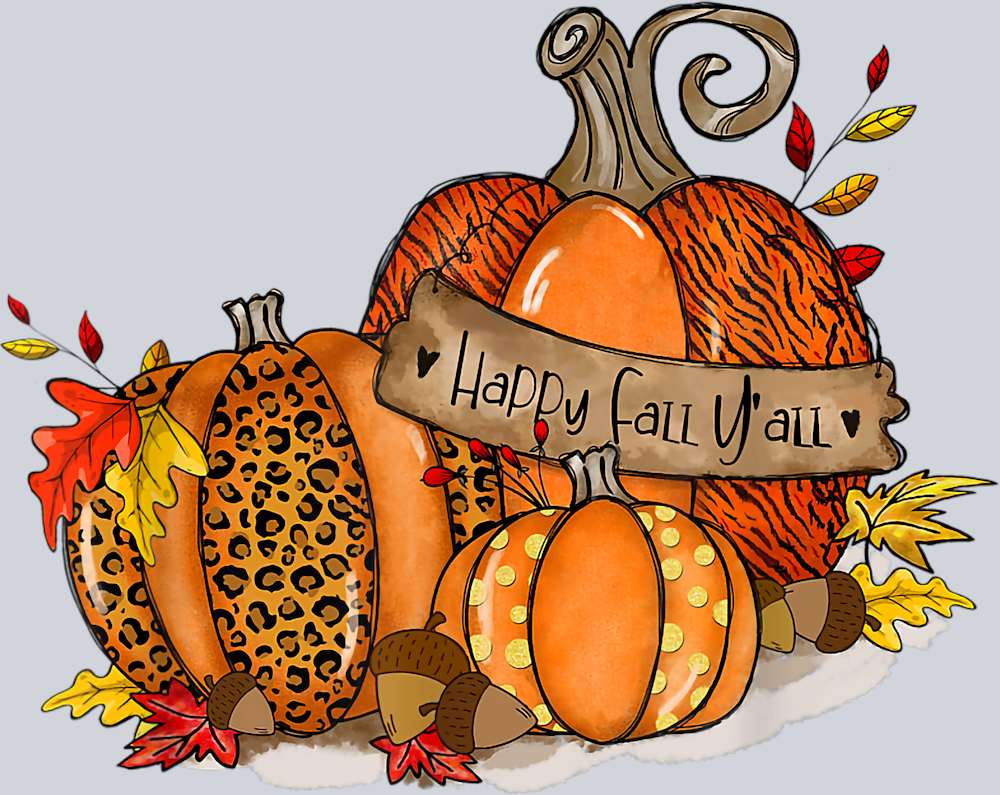 Pumpkins Happy Fall Y'all Sign - STK05103 (DTF Transfers)