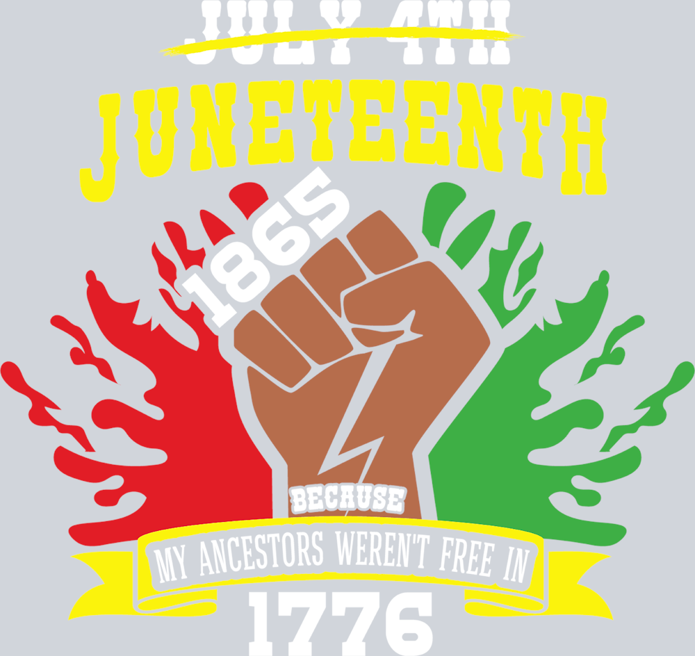 Juneteenth 1865 Because My Ancestors Werent Free In 1776 Paint Splatter - STK03342 (DTF Transfers)