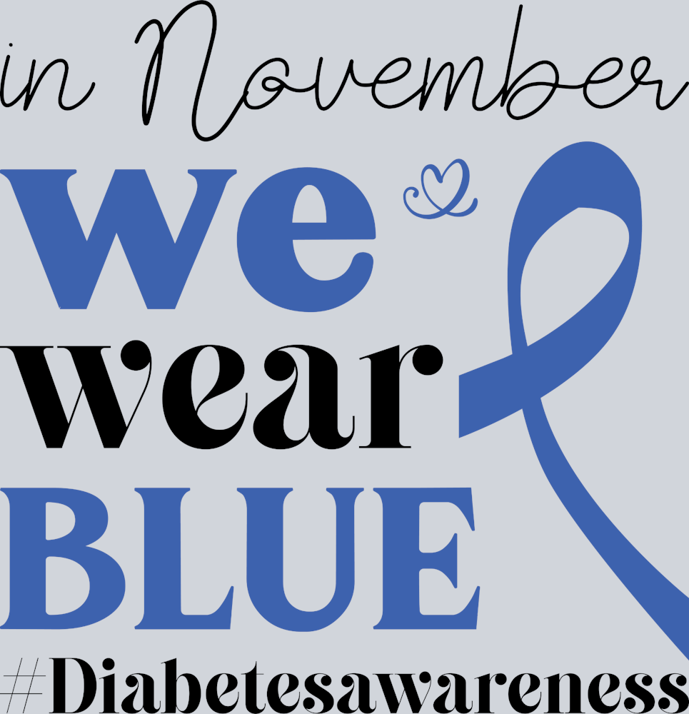 Diabetes In Novemeber We Wear Blue - STK01636 (DTF Transfers)