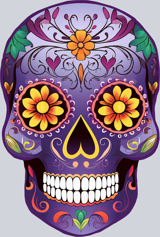 Day Of The Dead Candy Skull 5 - STK01606 (DTF Transfers)