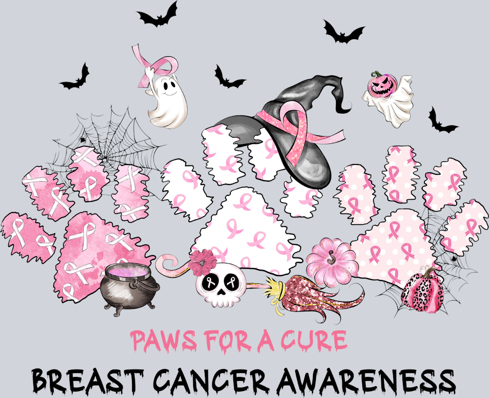 Breast Cancer Awareness Paws For A Cure - STK01146 (DTF Transfers)