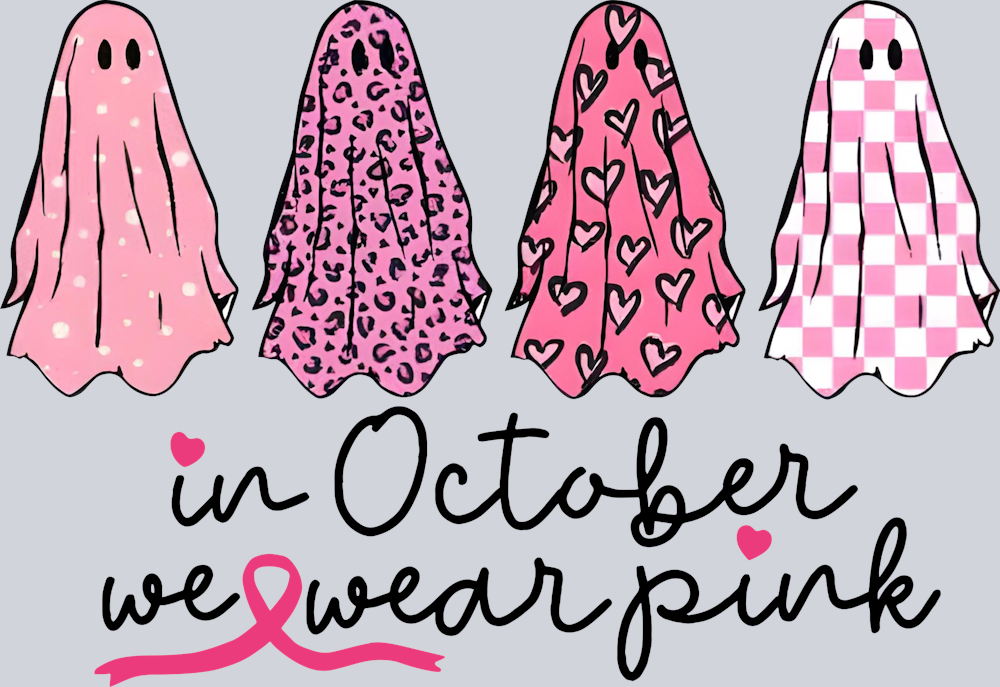 In October We Wear Pink Ghost 2 - STK03195 (DTF Transfers)