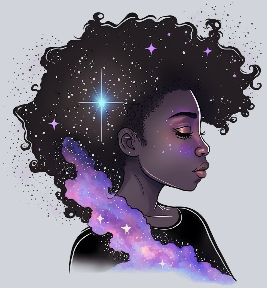 Black Woman Whole Universe - STK00988 (DTF Transfers)