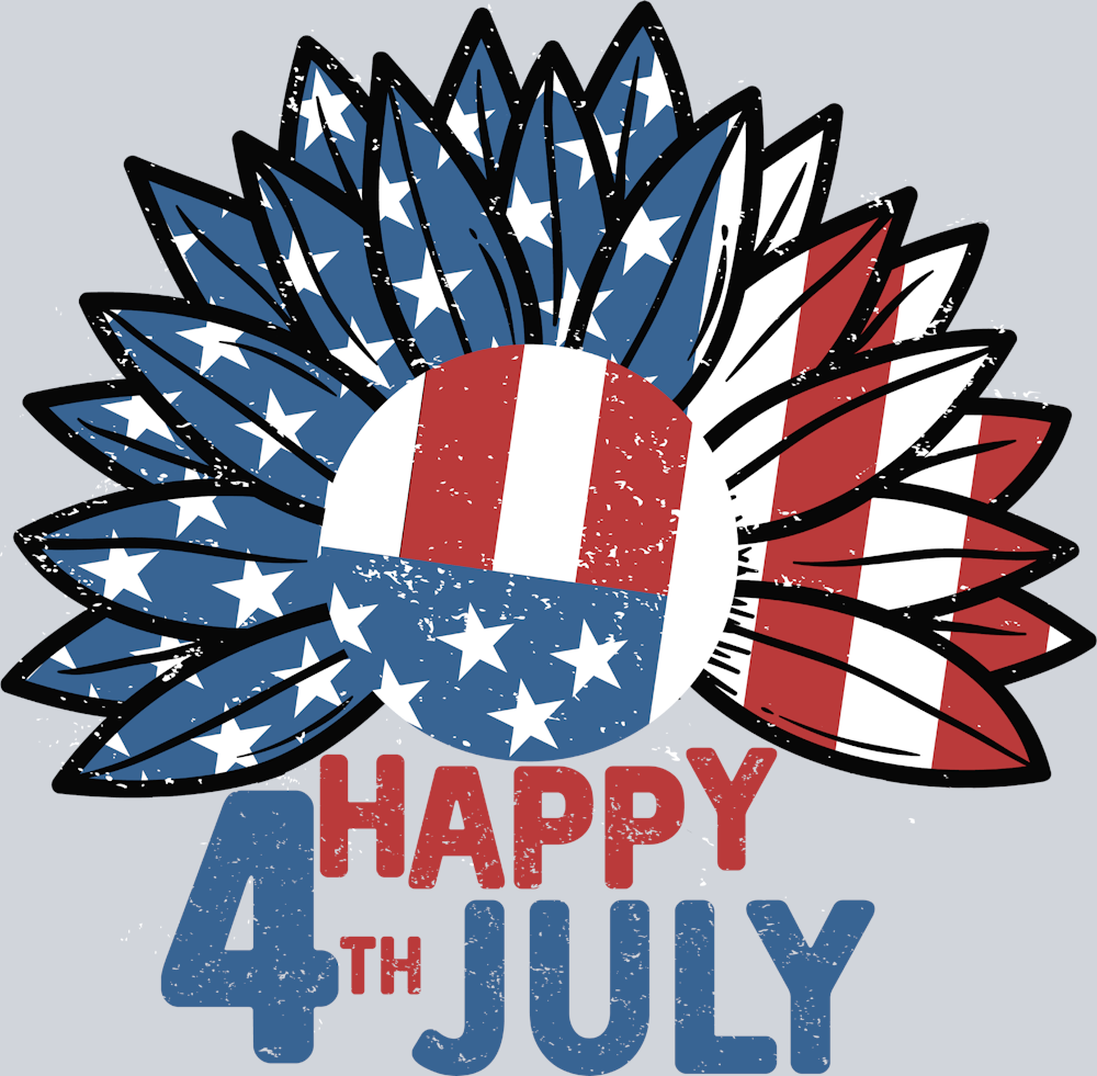 Happy 4th Of July Sunflower - STK02532 (DTF Transfers)