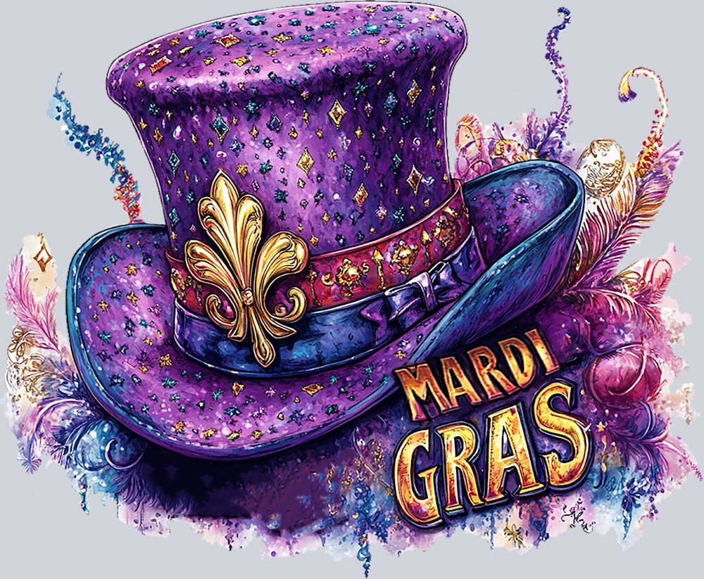 Mardi Gras Tophat - STK04105 (DTF Transfers)