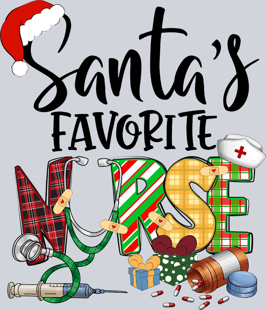 Santa Favorite Nurse Christmas - STK05298 (DTF Transfers)
