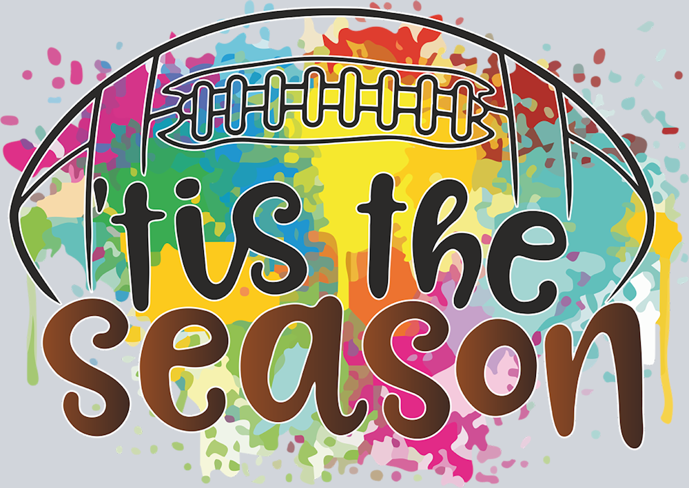 Tis The Season Football Paint Splatter - STK06154 (DTF Transfers)