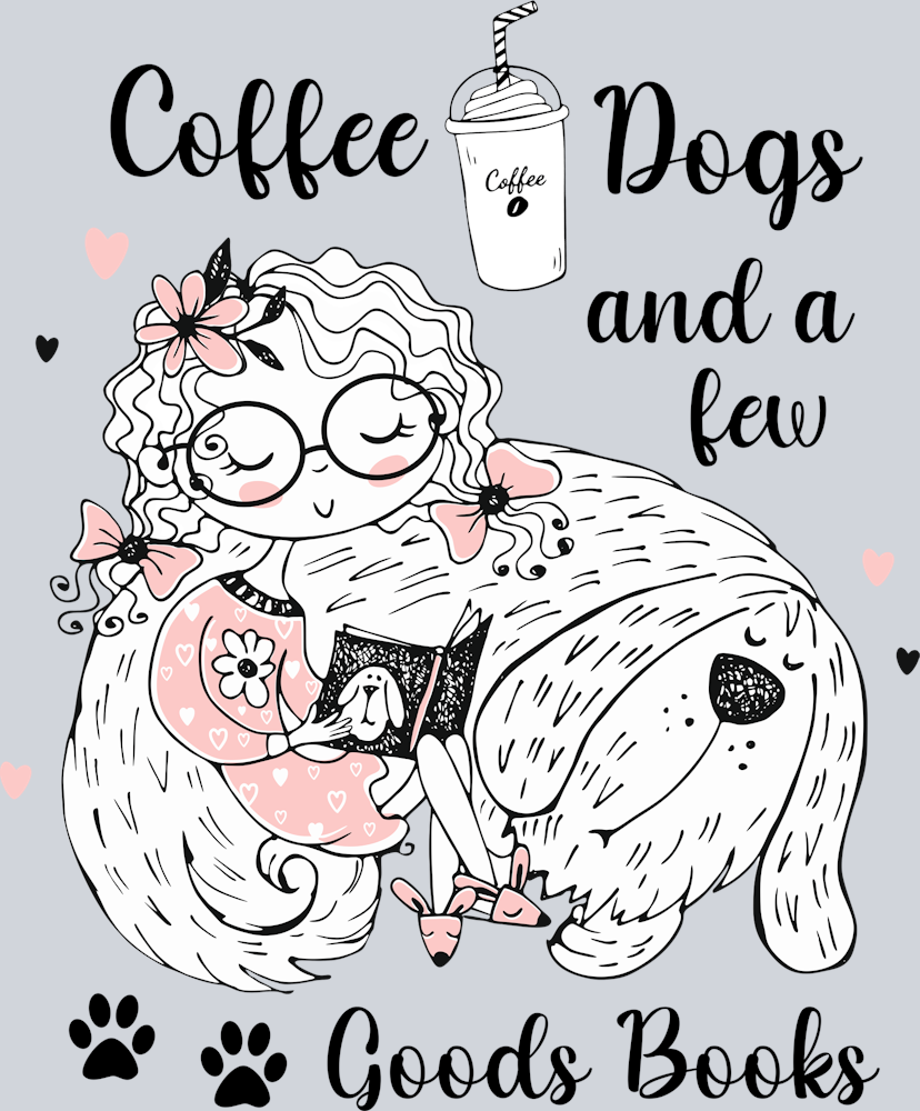 Books Coffe Dogs Few Books - STK01042 (DTF Transfers)