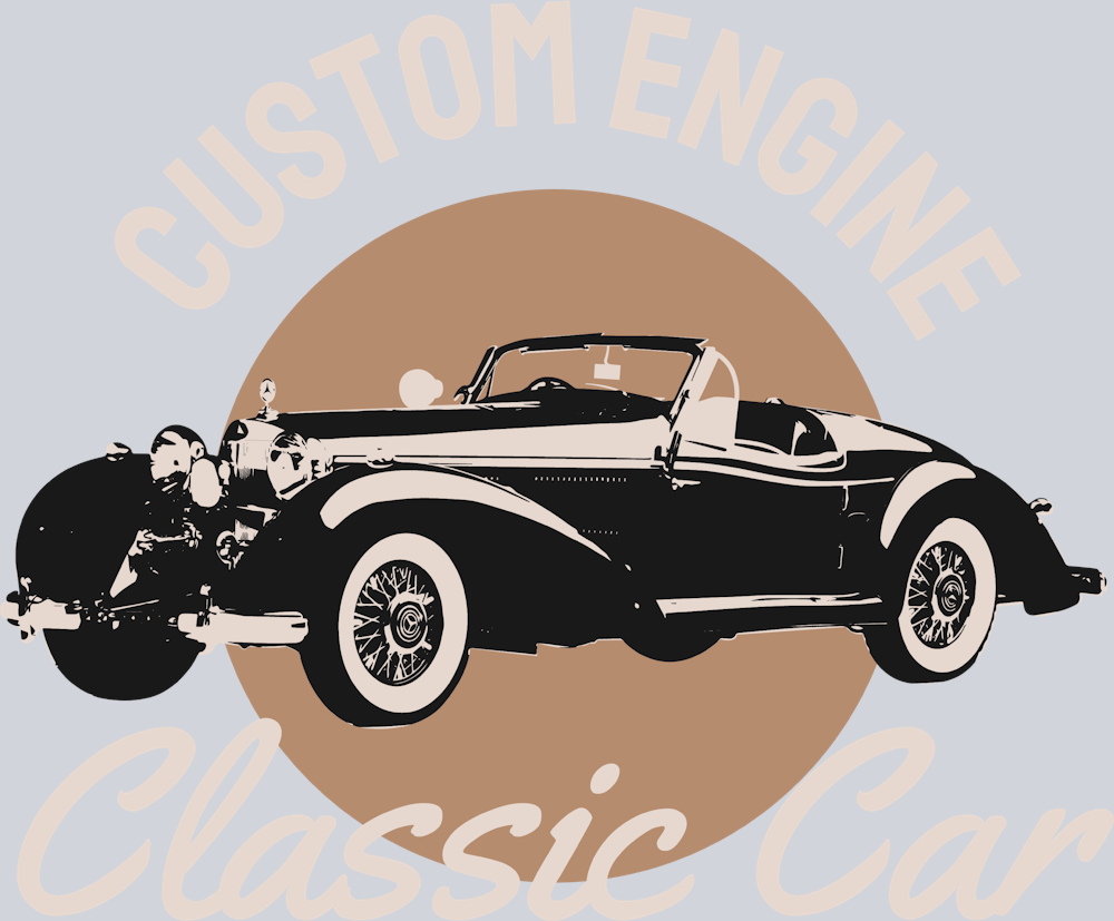 Custome Engine Classic Car - STK01496 (DTF Transfers)