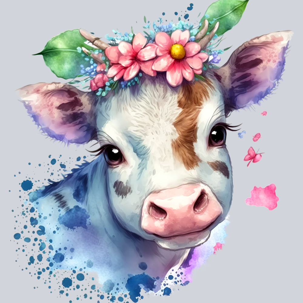 Flower Cow 6 - STK06730 (DTF Transfers)