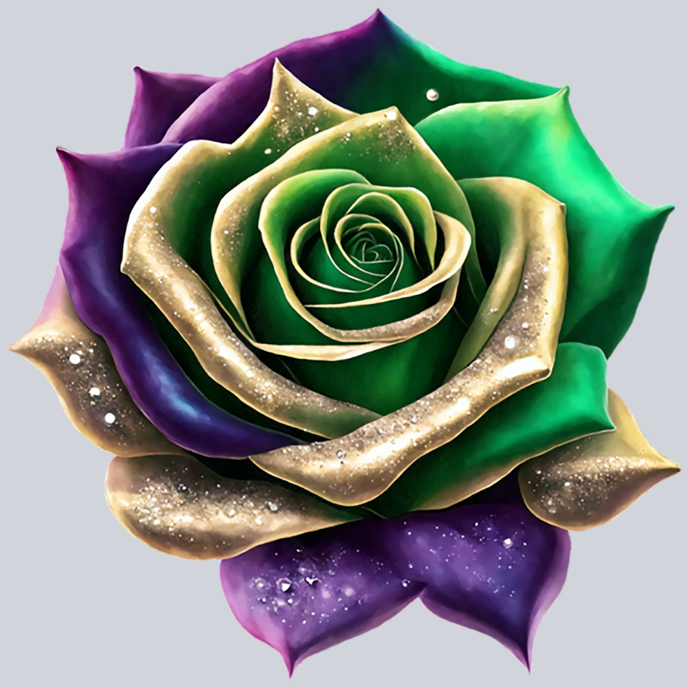 Mardi Gras Rose - STK04097 (DTF Transfers)