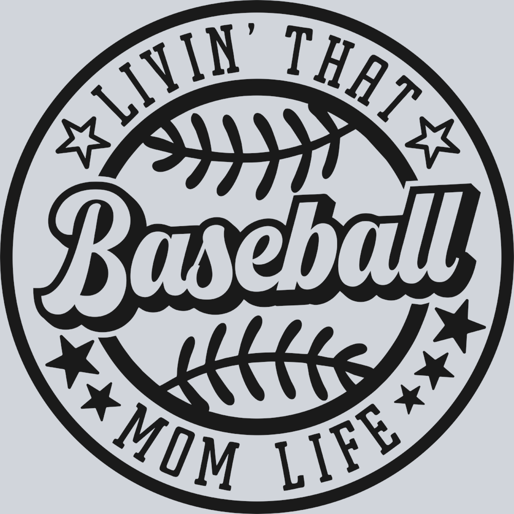 Livin That Baseball Mom Life - Black - STK03651 (DTF Transfers)