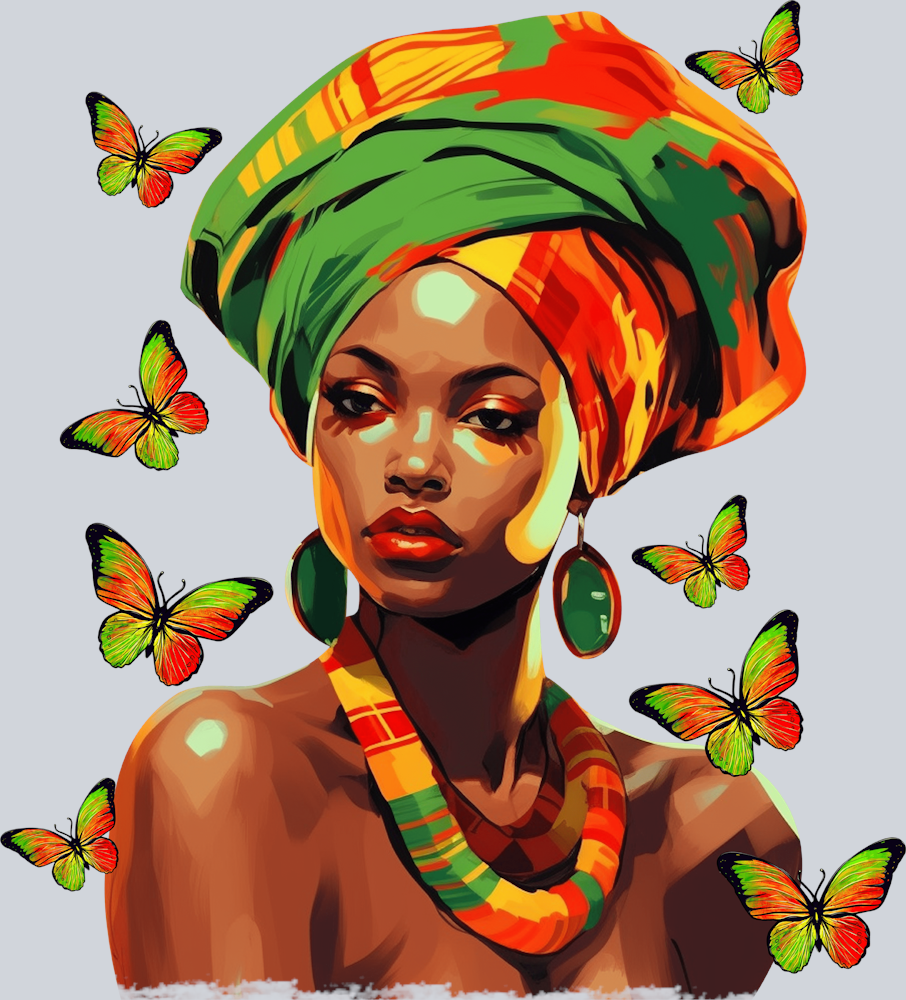 Juneteenth Woman Butterflies - STK03425 (DTF Transfers)
