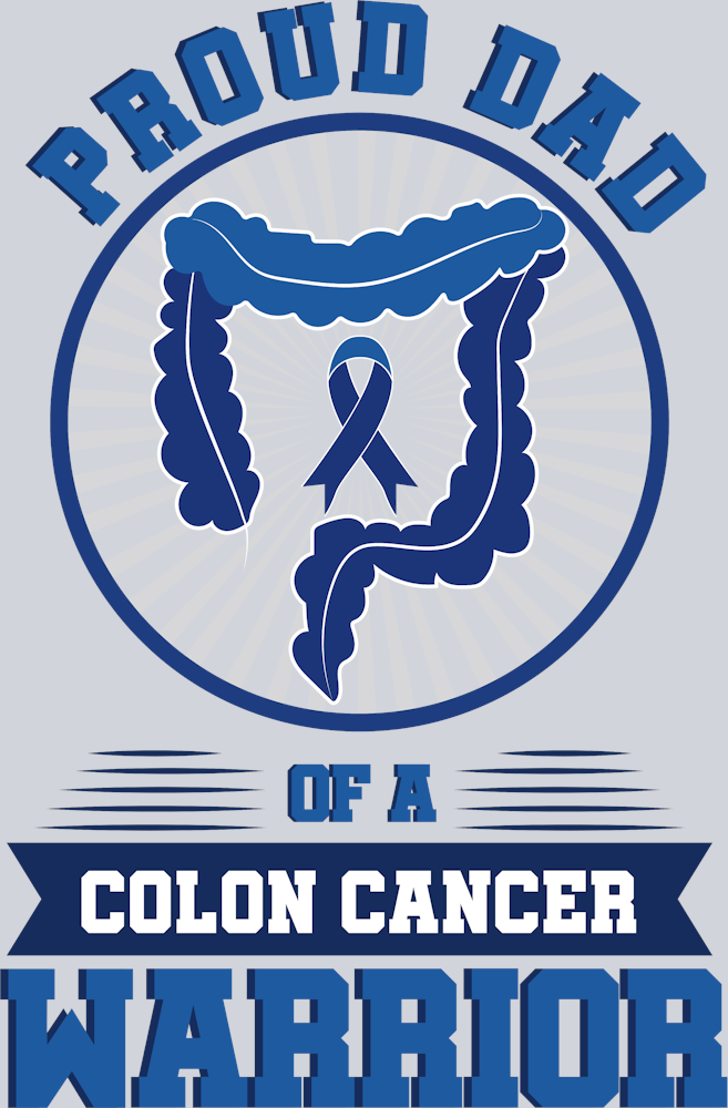 Proud Dad of a Colon Cancer Warrior - Blue - STK07448 (DTF Transfers)