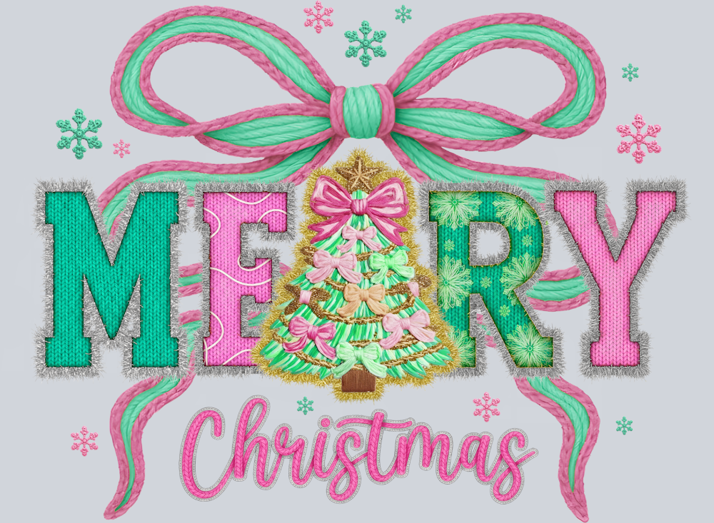 Faux Yarn Merry Christmas 2 - STK07501 (DTF Transfers)
