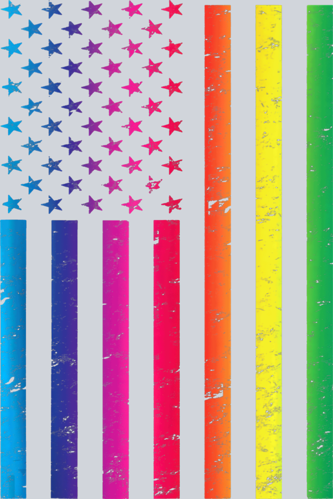 USA Flag Rainbow - STK06252 (DTF Transfers)