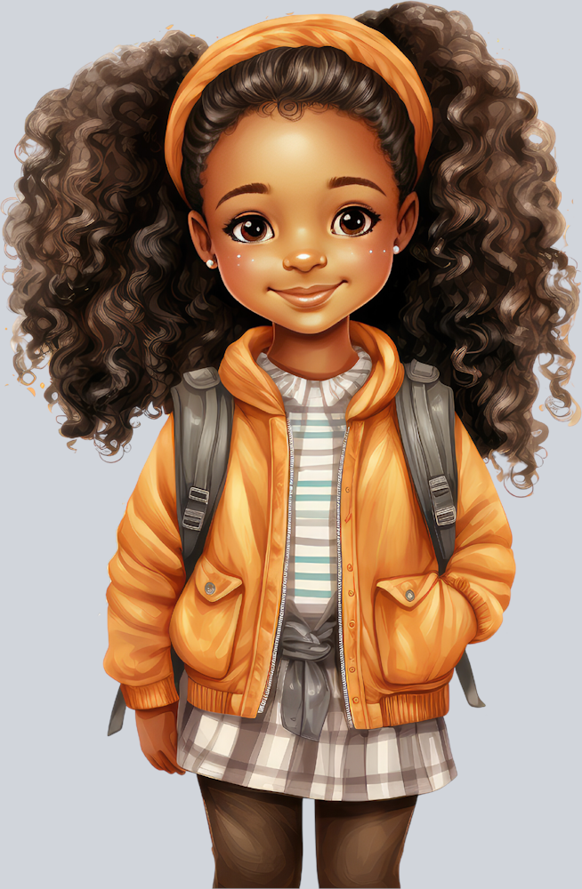 Cute Black Girl Back To School 20 - STK01555 (DTF Transfers)