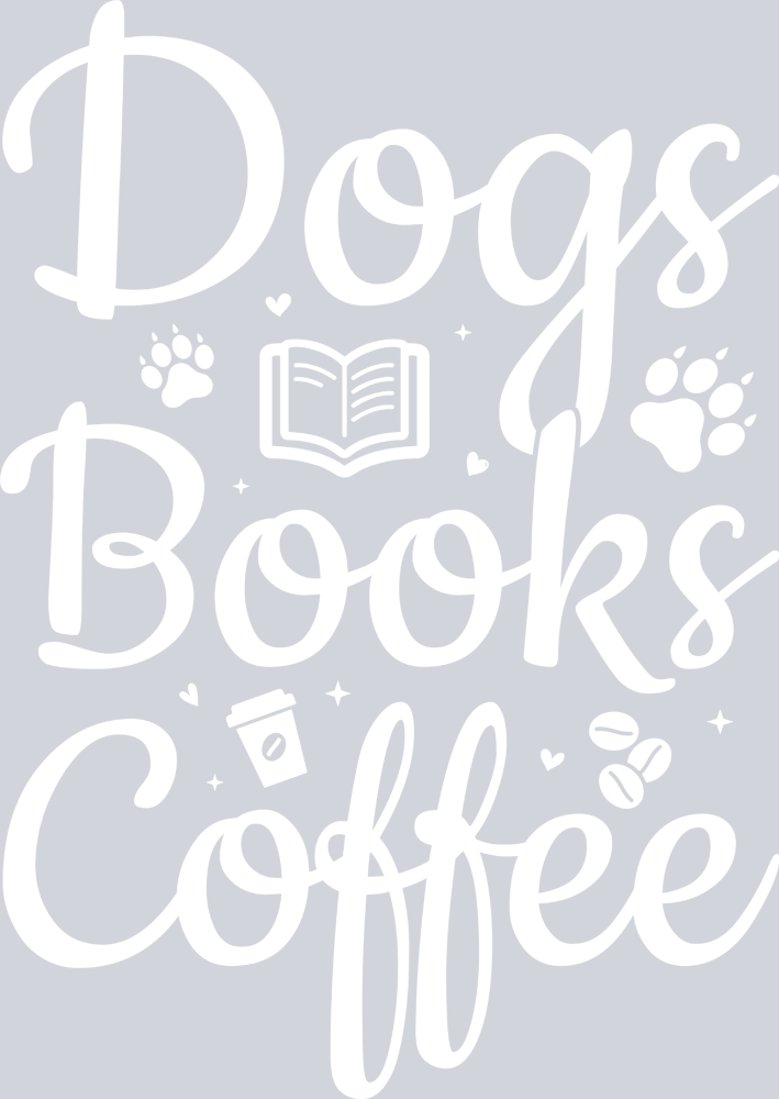 Dogs Books Coffee White - STK01677 (DTF Transfers)