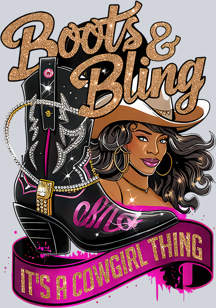 Boots And Bling - Its a Cowgirl Thing - STK01062 (DTF Transfers)