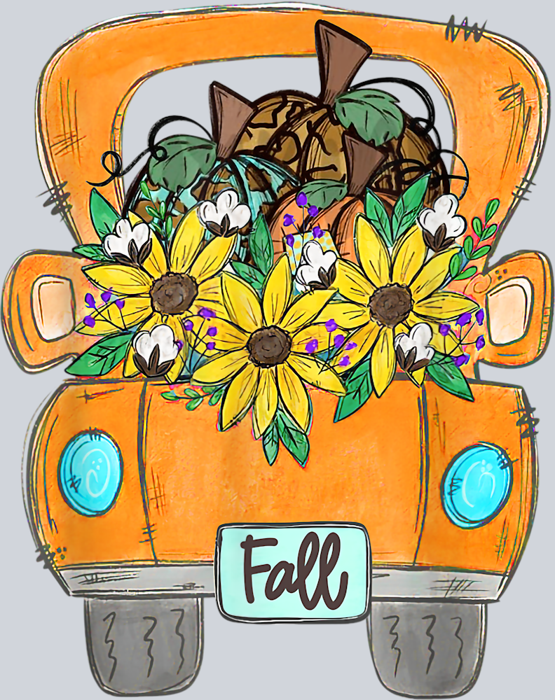 Fall Sunflower Truck - STK01914 (DTF Transfers)