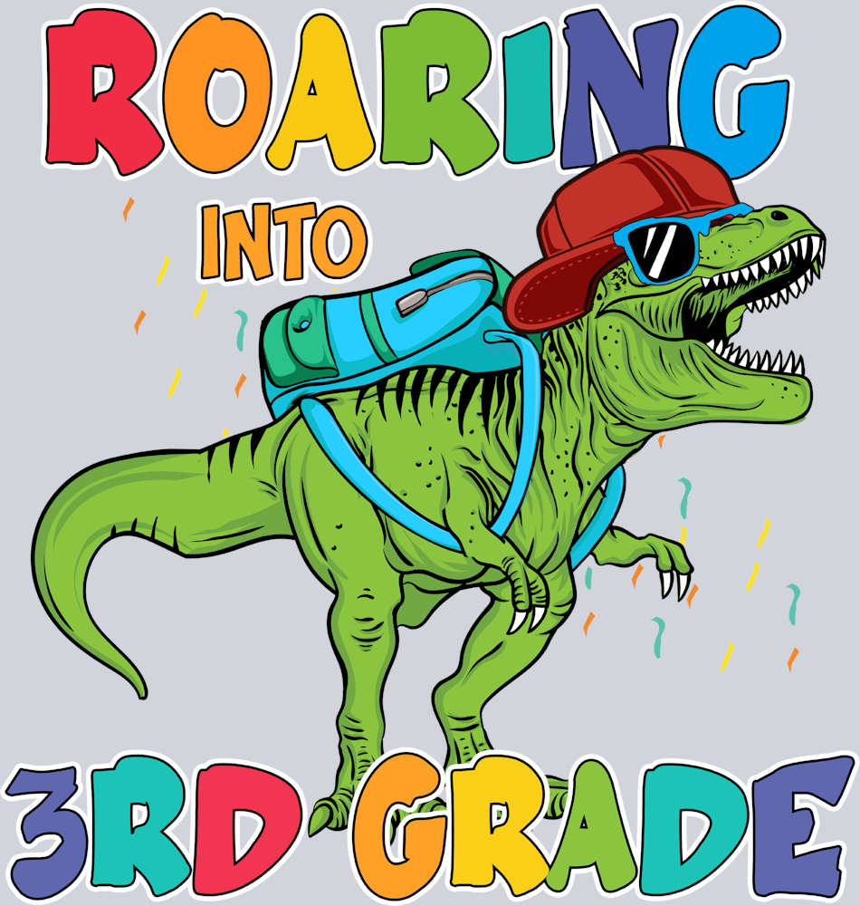 Roaring Into 3rd Grade - STK05254 (DTF Transfers)