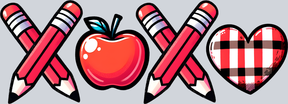 Pencil Apple Xoxo - STK04805 (DTF Transfers)
