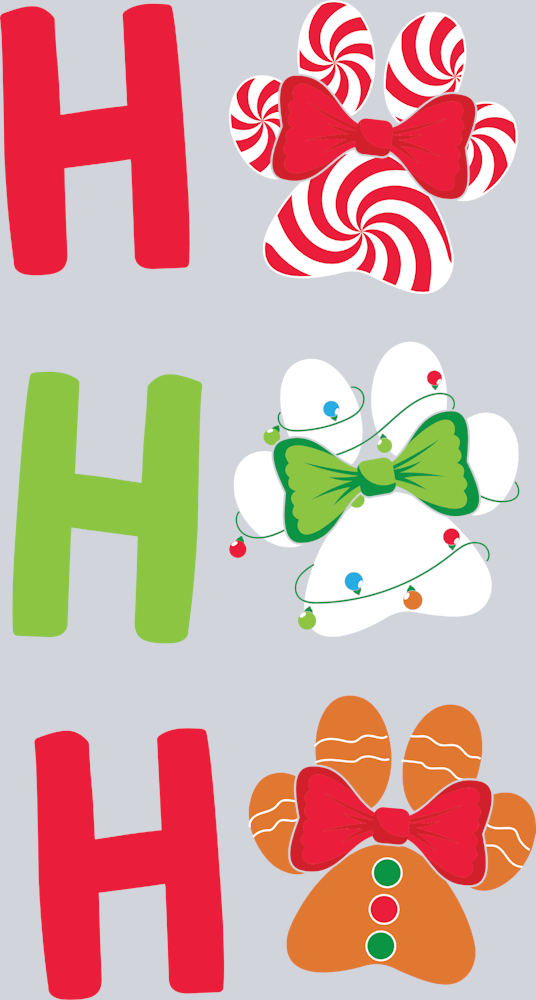 Ho Ho Ho Paw Prints - STK02759 (DTF Transfers)