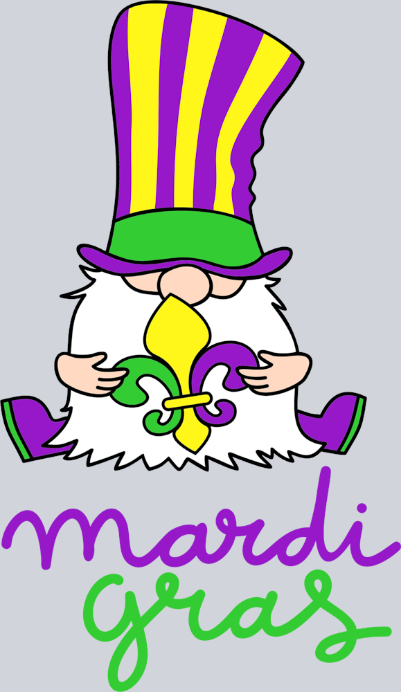 Gnome Mardi Gras - STK02318 (DTF Transfers)