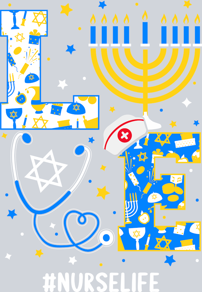 Nurse Hanukkah Love - STK04553 (DTF Transfers)