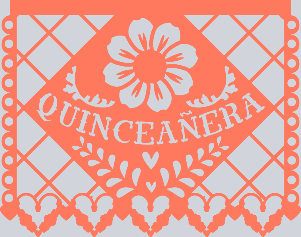 Papel Picado Quinceaera 3 - STK06920 (DTF Transfers)
