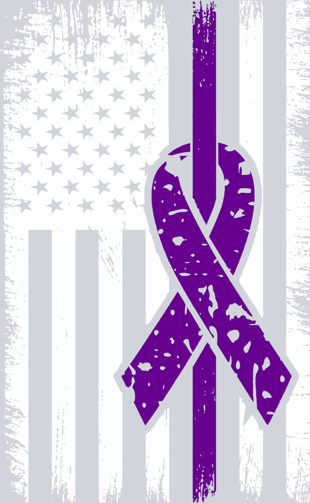 Fibromyalgia Lupus Stripe Ribbon Flag White - STK01978 (DTF Transfers)
