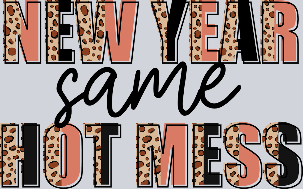 New Year Hot Mess Leopard - STK04496 (DTF Transfers)