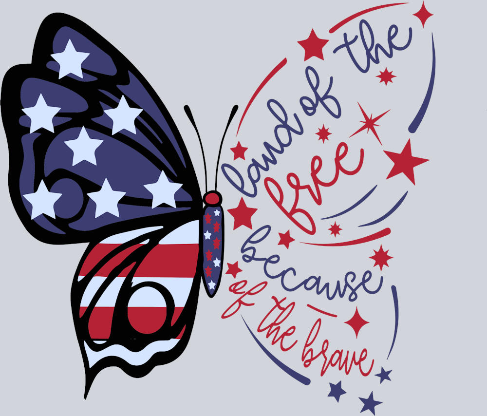 Land Of The Free Because Of The Brave 3 - STK03523 (DTF Transfers)