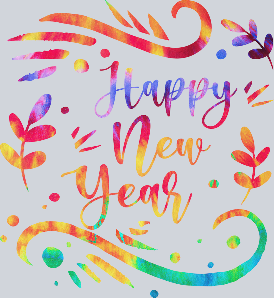 Happy New Year Tie Dye - STK02589 (DTF Transfers)