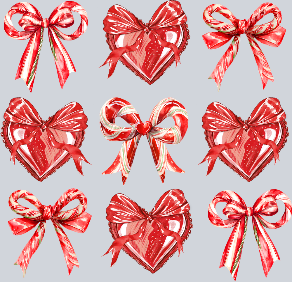 Bows and Hearts - STK07531 (DTF Transfers)