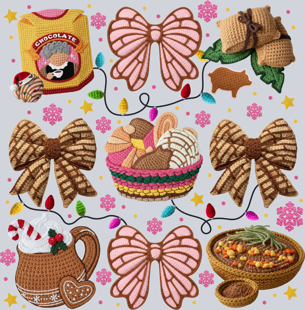 Faux Yarn Tis The Season Square - STK07520 (DTF Transfers)