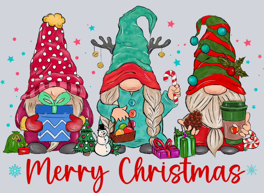 Happy Gnomes Merry Christmas - STK02563 (DTF Transfers)