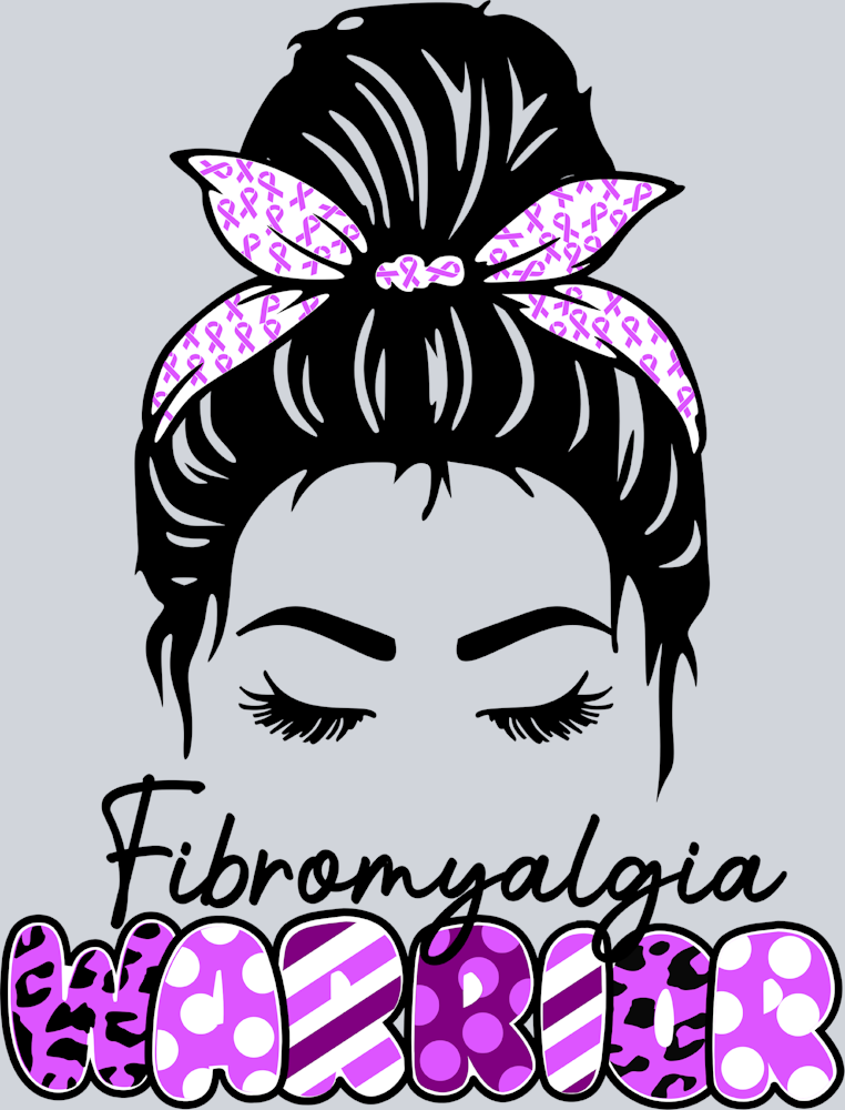 Fibromyalgia Warrior Messy Bun - STK01981 (DTF Transfers)
